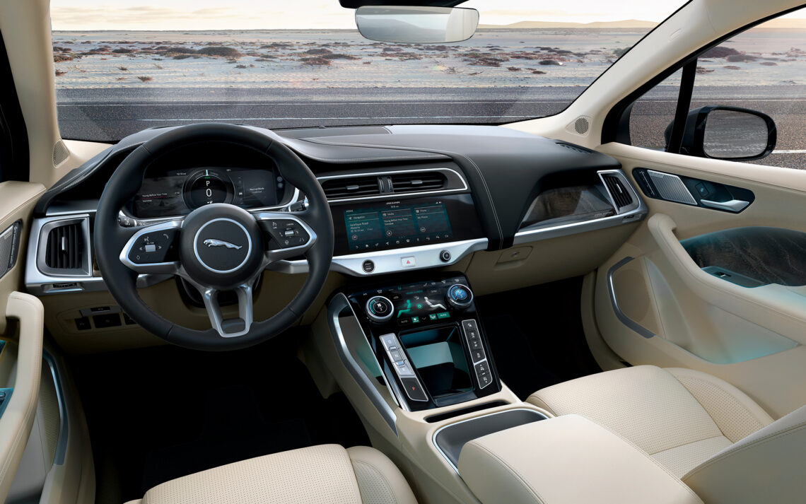 Jaguar cockpit featuring Meridian Sound System